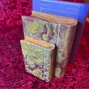 MARBLE, BOOK ENDS, NATURAL BEIGE & PINK VEIN (SET OF 2)